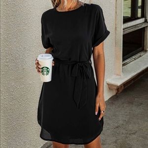 Boho belted tunic dress